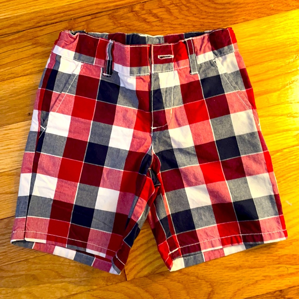 2T Janie and Jack Red and Blue Plaid Shorts